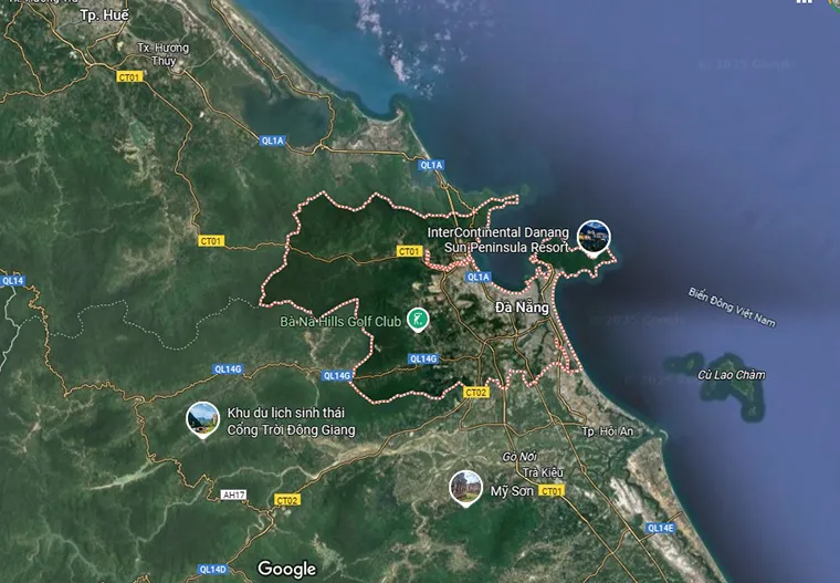 Geographical location of Da Nang.