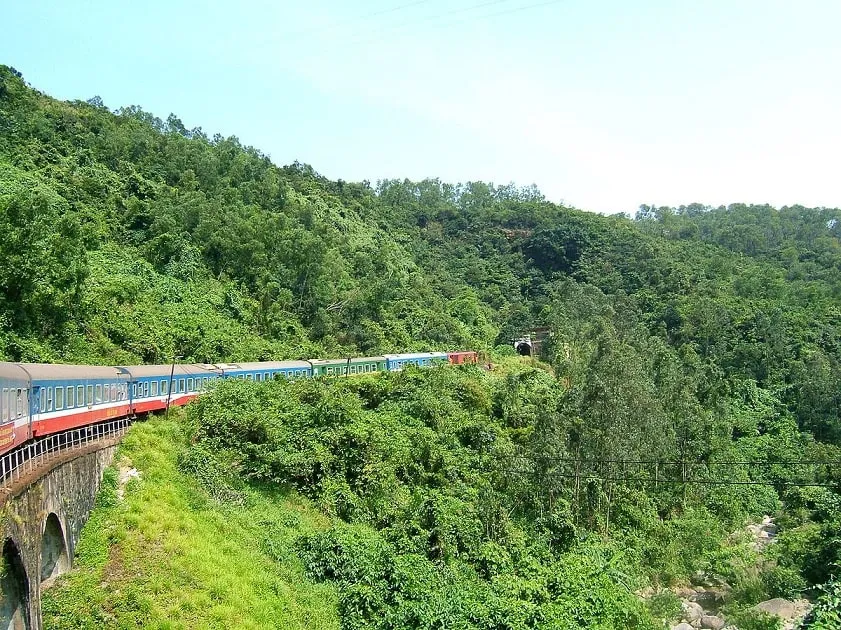 Traveling by train through Hai Van Pass