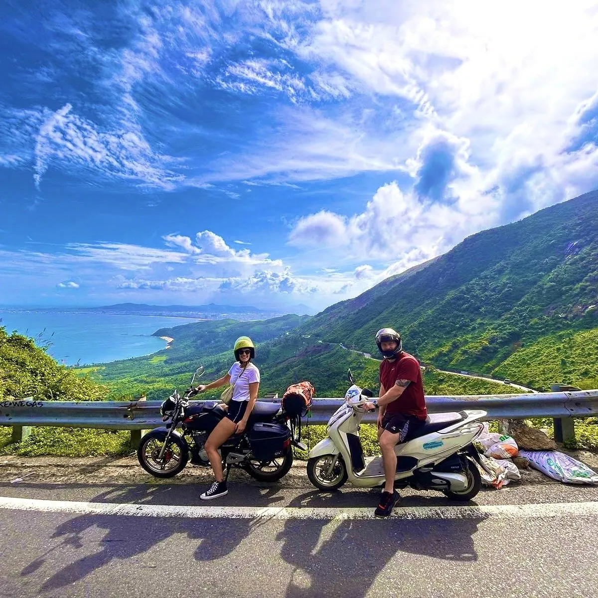 Motorbikes are the ideal means of transport for tourists who love to explore Hai Van Pass in their own way