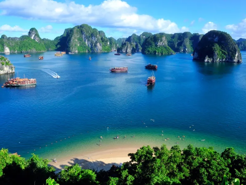 Lan Ha Bay sits south of famous Halong Bay in Hai Phong province
