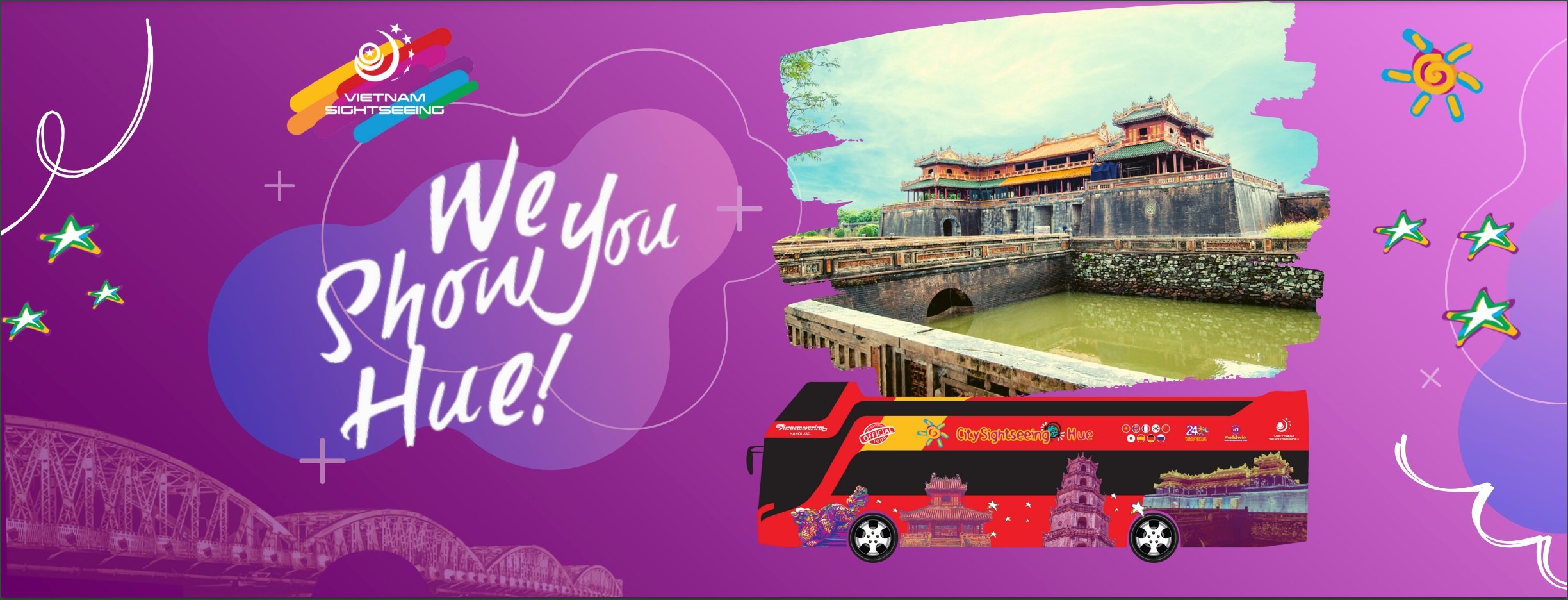 Double Decker Bus Tickets for Sightseeing in Hue City Sightseeing | Vietnam