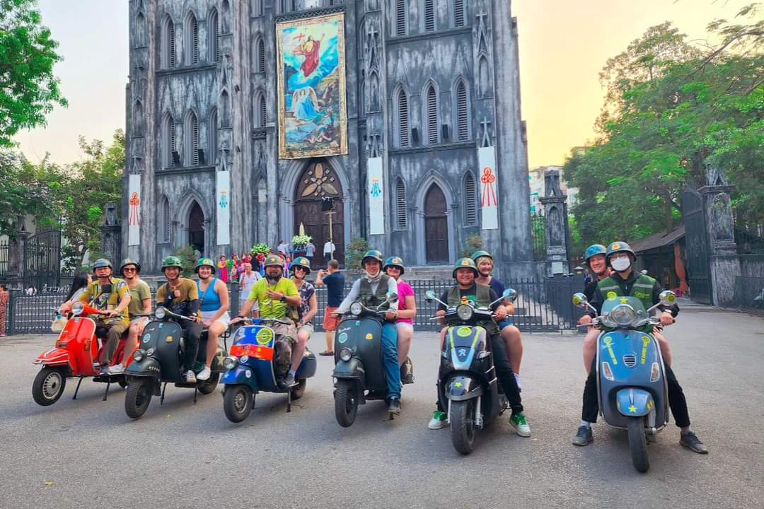 Day Tour | Food, Culture, and Sightseeing Experience in Hanoi by Military-style Vespa/Minsk Motorbike