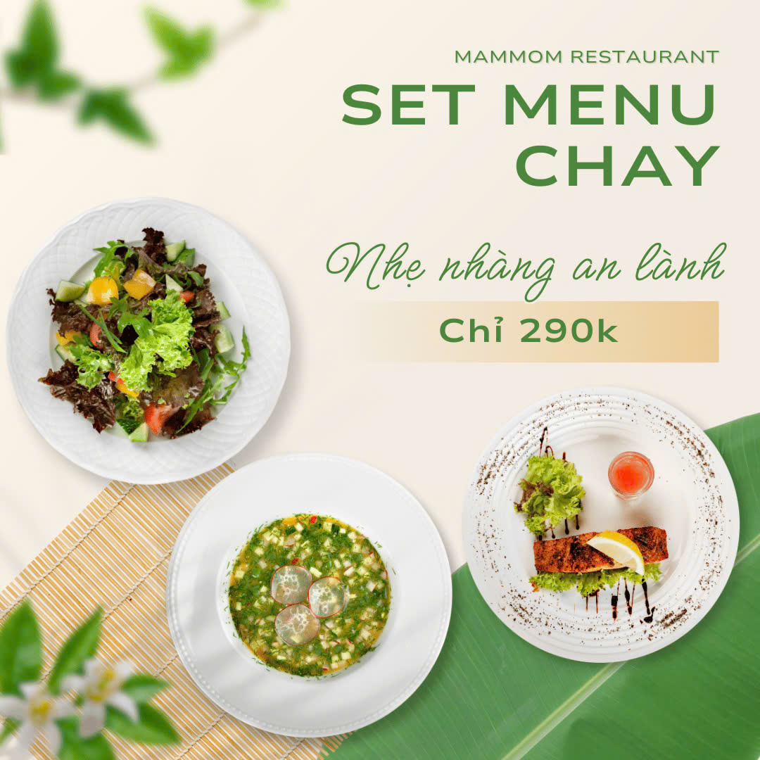 Set menu thuần chay tại Nhà hàng Măm Mom I Hà Nội